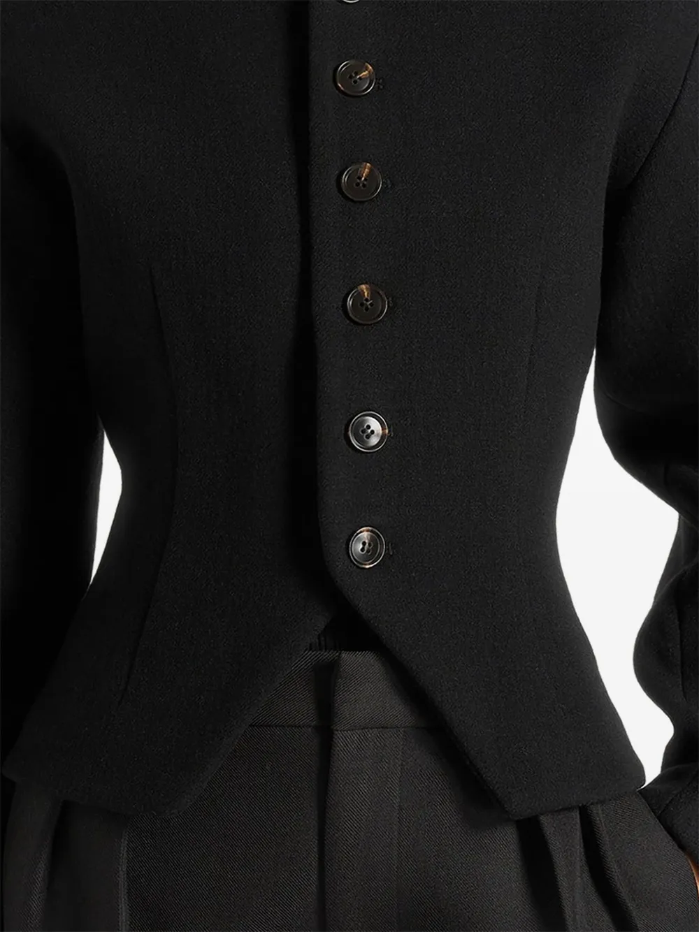 Manière De Voir Aya Balloon-sleeve Hourglass Jacket In Black