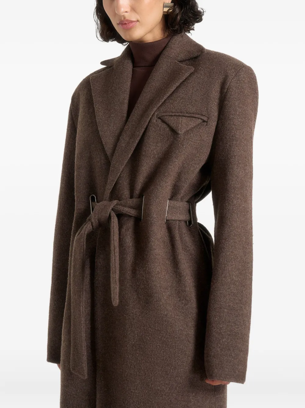 Manière De Voir Jena Belt Coat In Brown