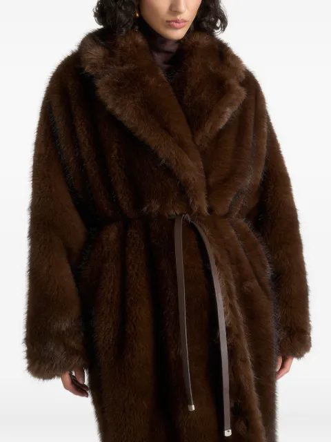 Manière De Voir Bria faux fur belted coat