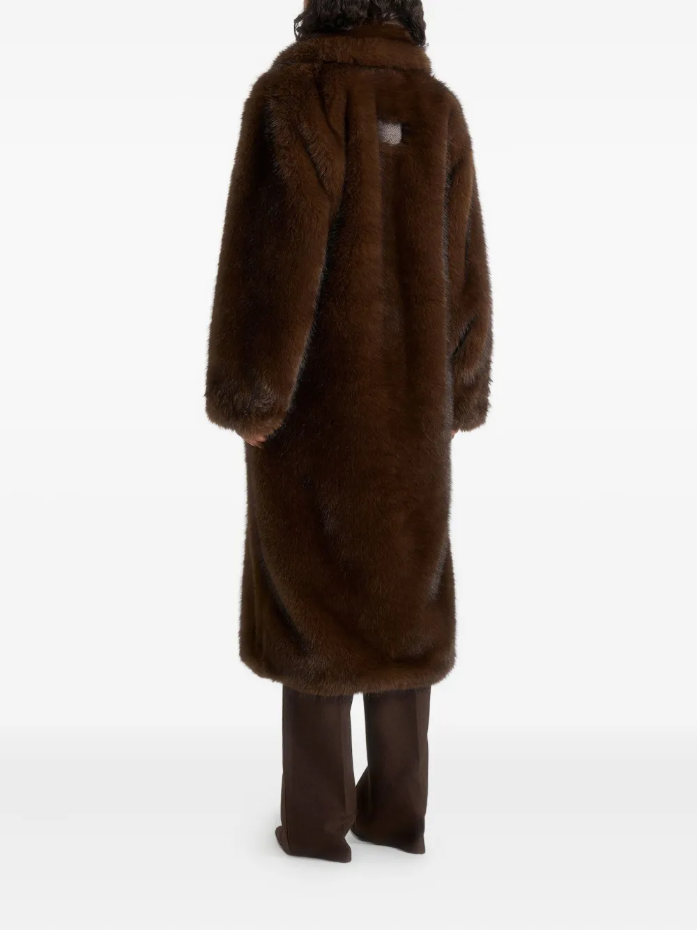 Manière De Voir Bria Faux Fur Belted Coat In Brown