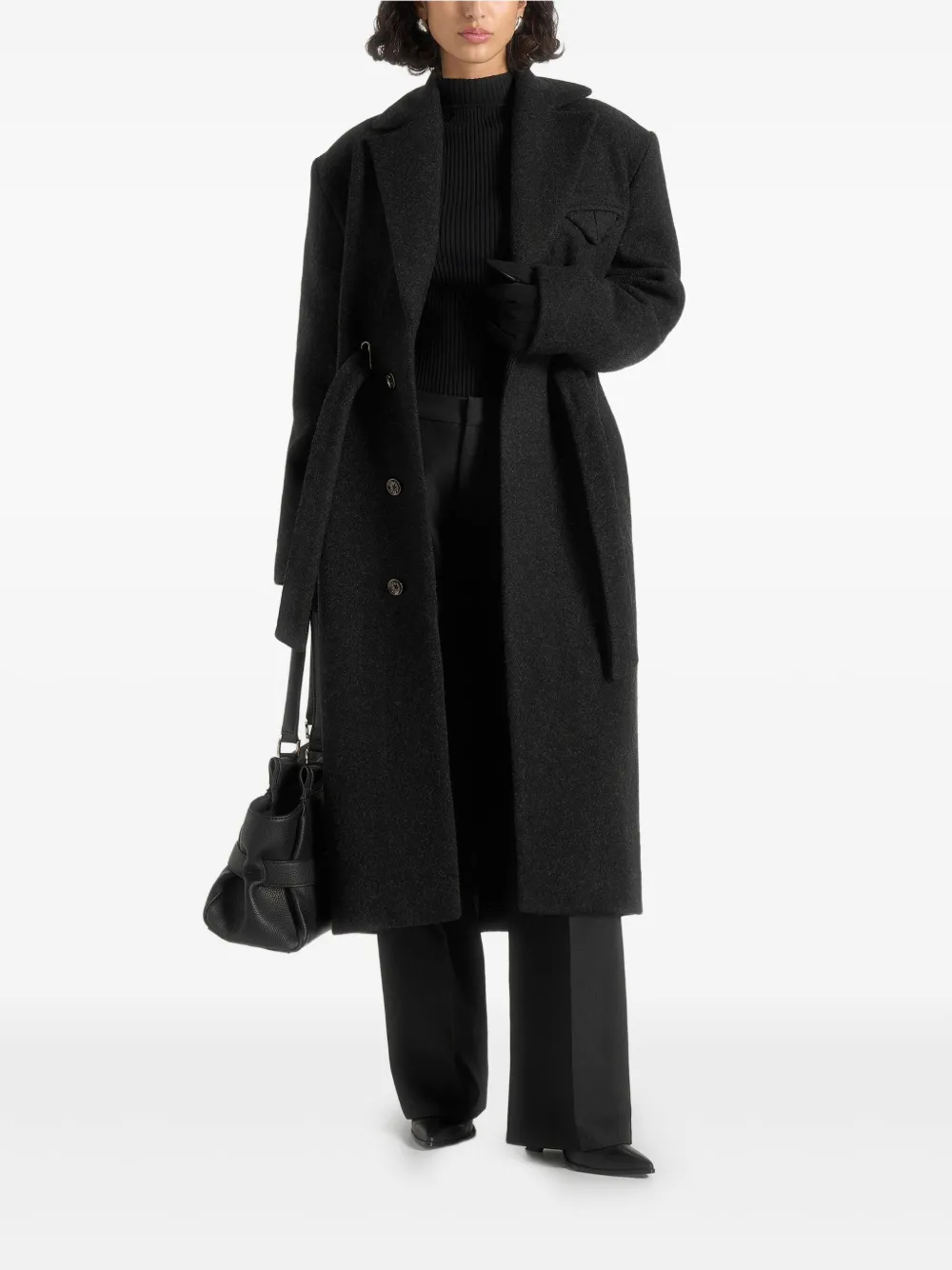 Manière De Voir Jena Belted Coat In Black