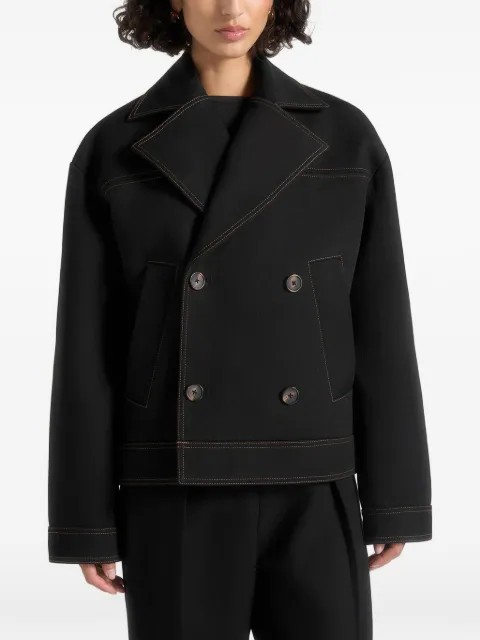 Manière De Voir Mika - blazer croisé à coutures contrastantes - noir