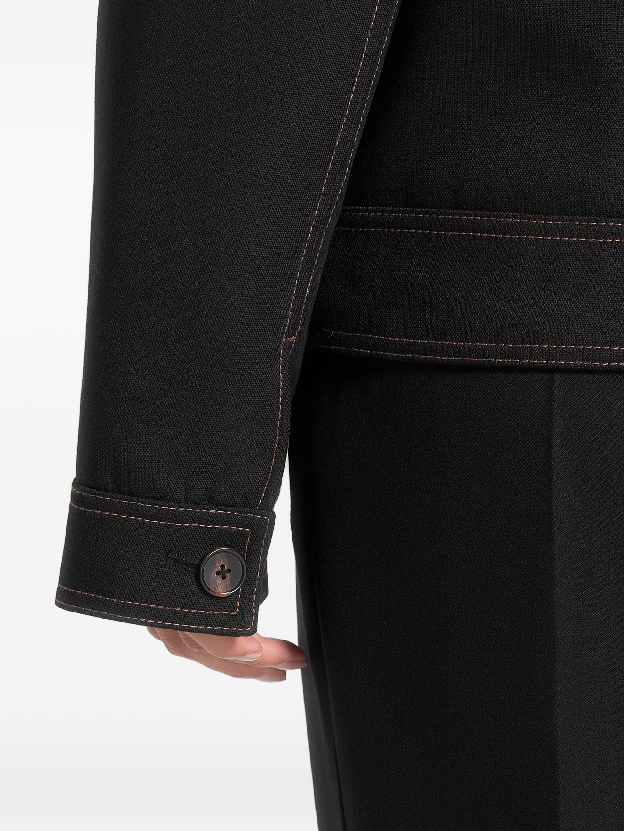 Mika unisex tailored double breasted jacket with contrast stitch — Image 4
