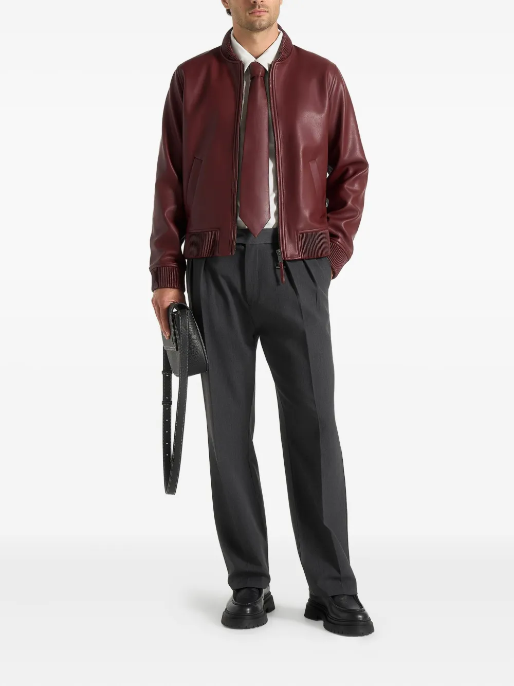 Manière De Voir Arman Bomber Jacket In Red