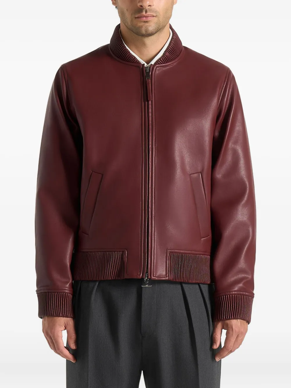 Manière De Voir Arman Bomber Jacket In Red