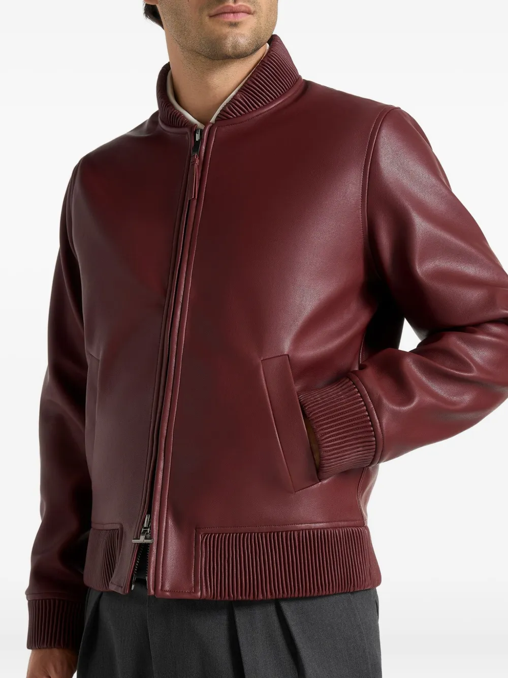 Manière De Voir Arman Bomber Jacket In Red