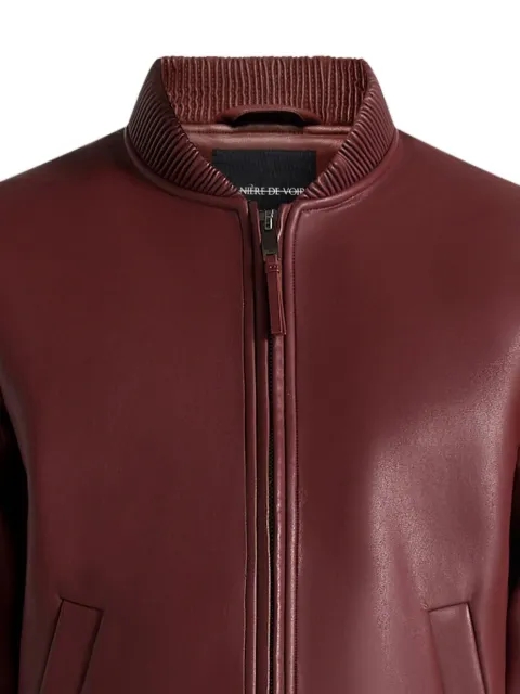 Manière De Voir Arman - leather bomber jacket - wine red