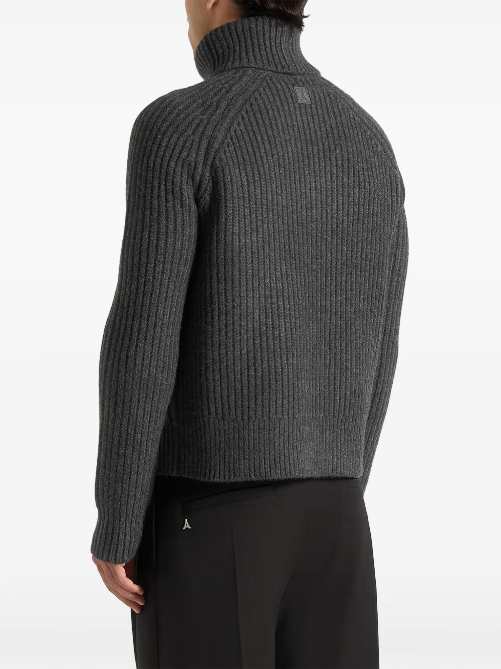 Rudy Roll-Neck Chunky-Knit Grey Sweater