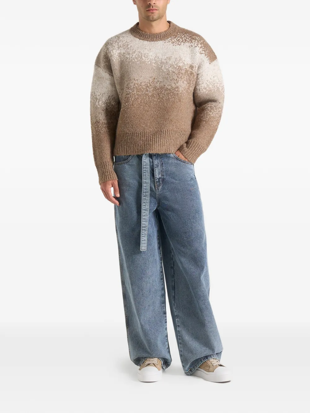 Manière De Voir crew-neck long-sleeve sweater - Bruin