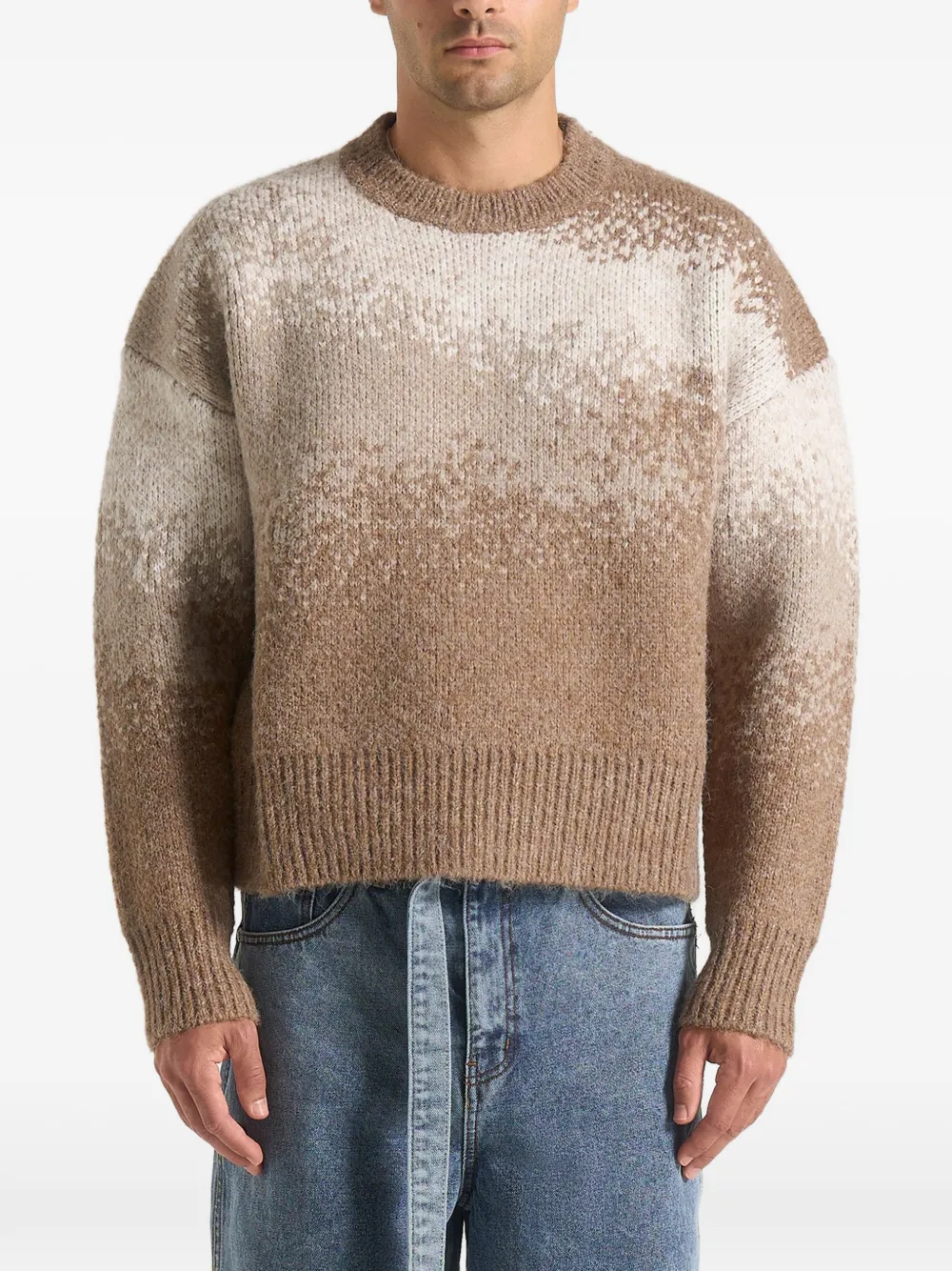 Manière De Voir crew-neck long-sleeve sweater - Braun