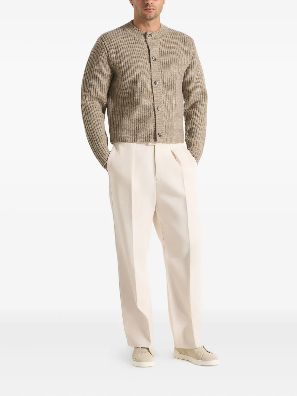 Manière De Voir Alix ribbed cardigan | Neutrals | Image 1