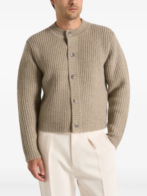Manière De Voir Alix -  crewneck ribbed knit cardigan - beige