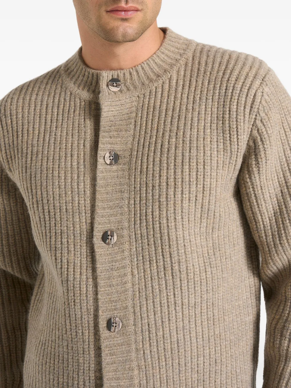 Manière De Voir Alix geribbeld vest Beige