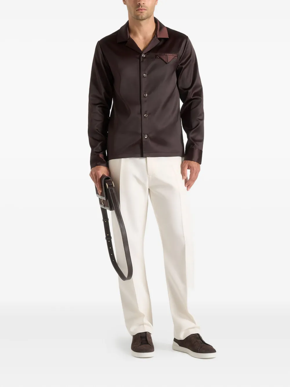 Manière De Voir Constant satin shirt - Bruin