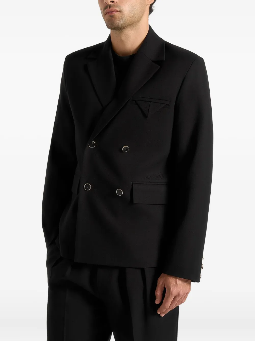 Manière De Voir Didier Double-breasted Blazer In Black