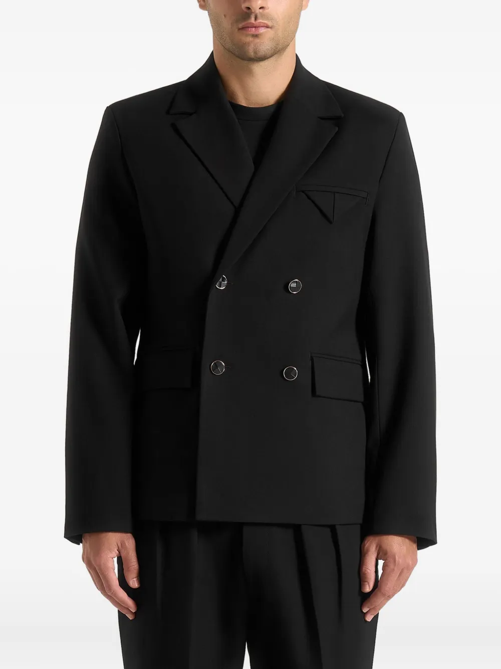 Manière De Voir Didier Double-breasted Blazer In Black