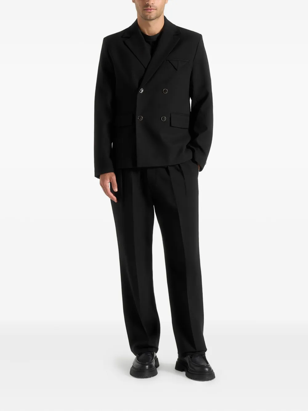Manière De Voir Didier Double-breasted Blazer In Black