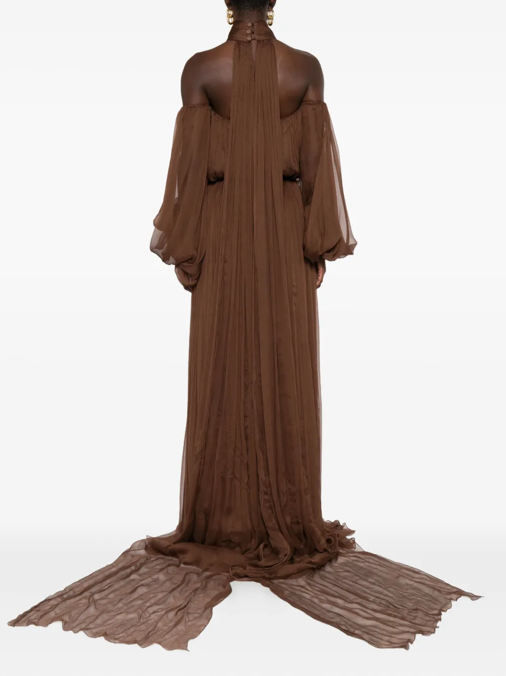M.Marquise Milena maxi-jurk Bruin