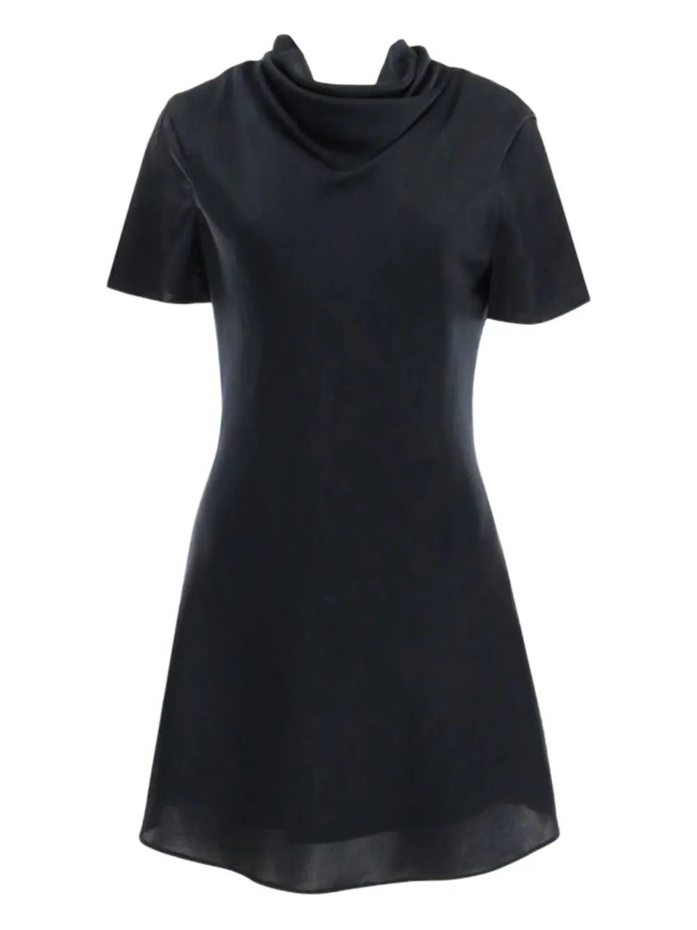 STAUD Iris cowl neck short sleeve dress - Nero