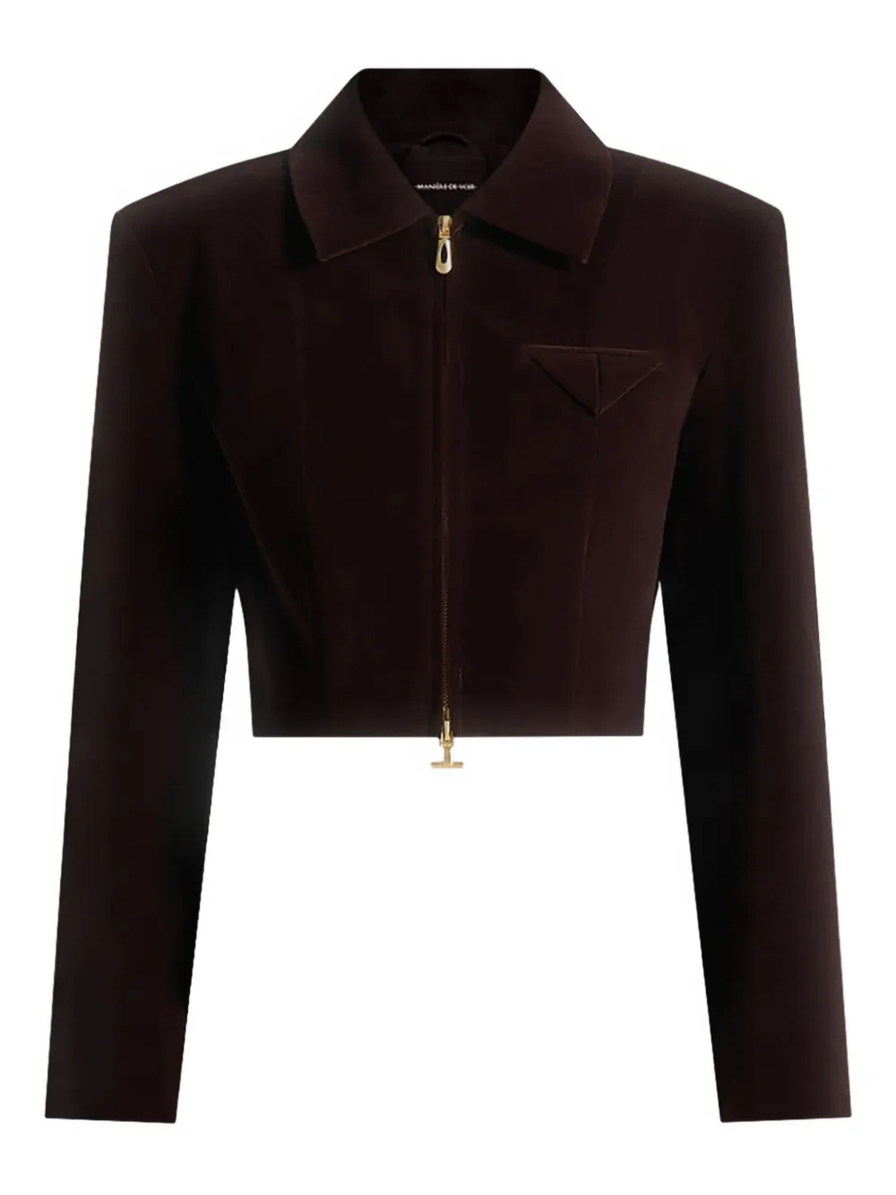 Manière De Voir Adina velvet zip jacket - Marrone