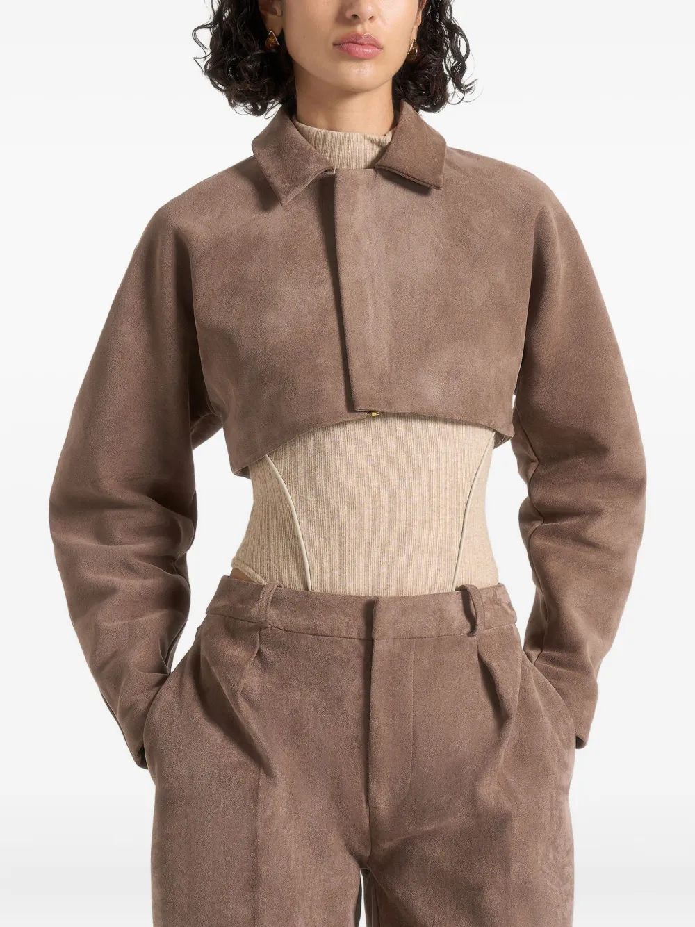 Manière De Voir Elya balloon-sleeve jacket | Neutrals | Image 1