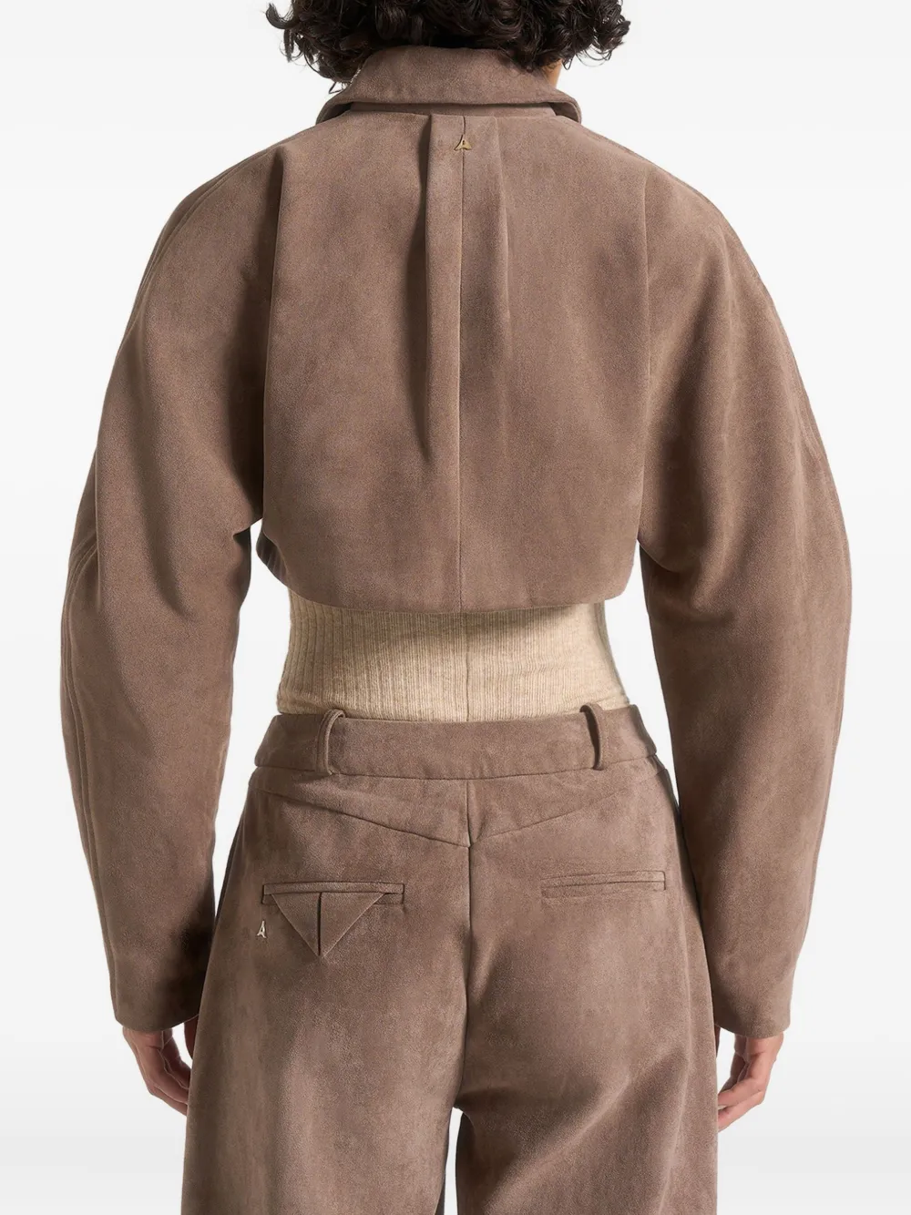 Manière De Voir Elya Balloon-sleeve Jacket In Brown