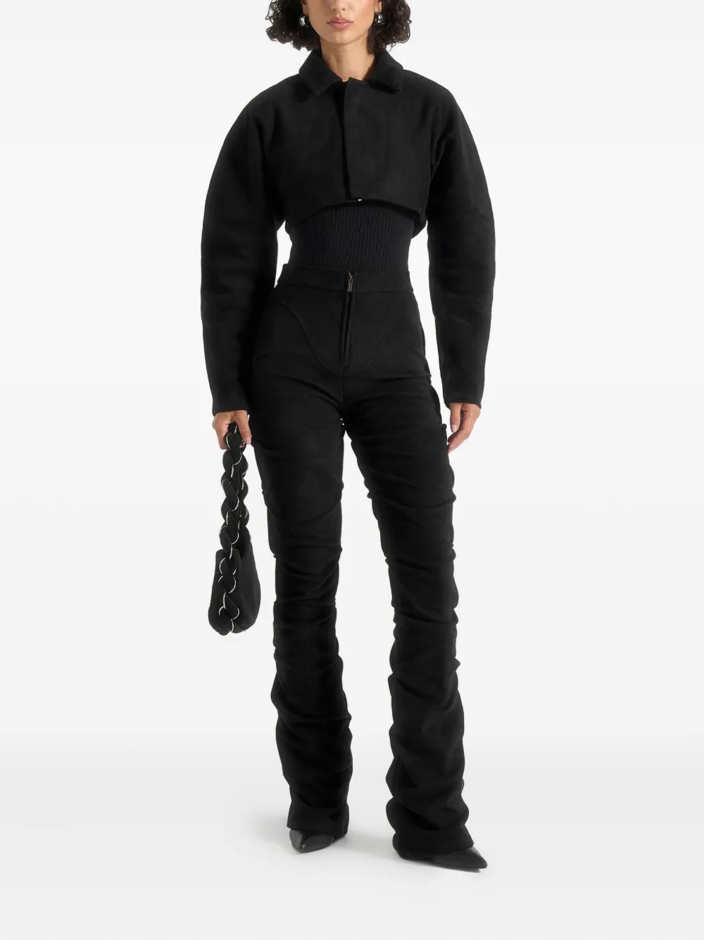 Manière De Voir Caroline tacked flared trousers - Zwart