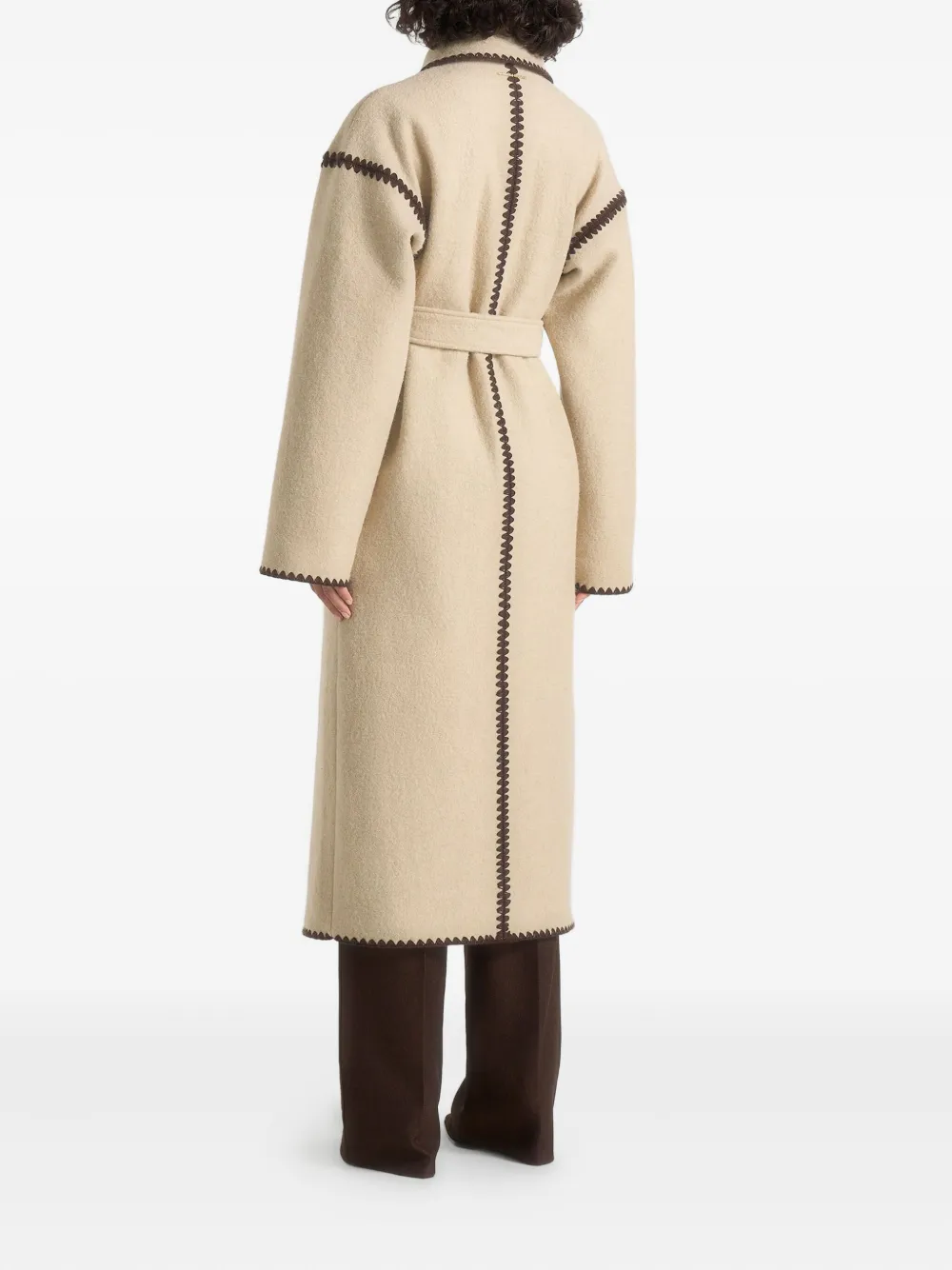 Manière De Voir Elora whipstitch belted coat | Single Breasted Coats | Image 2