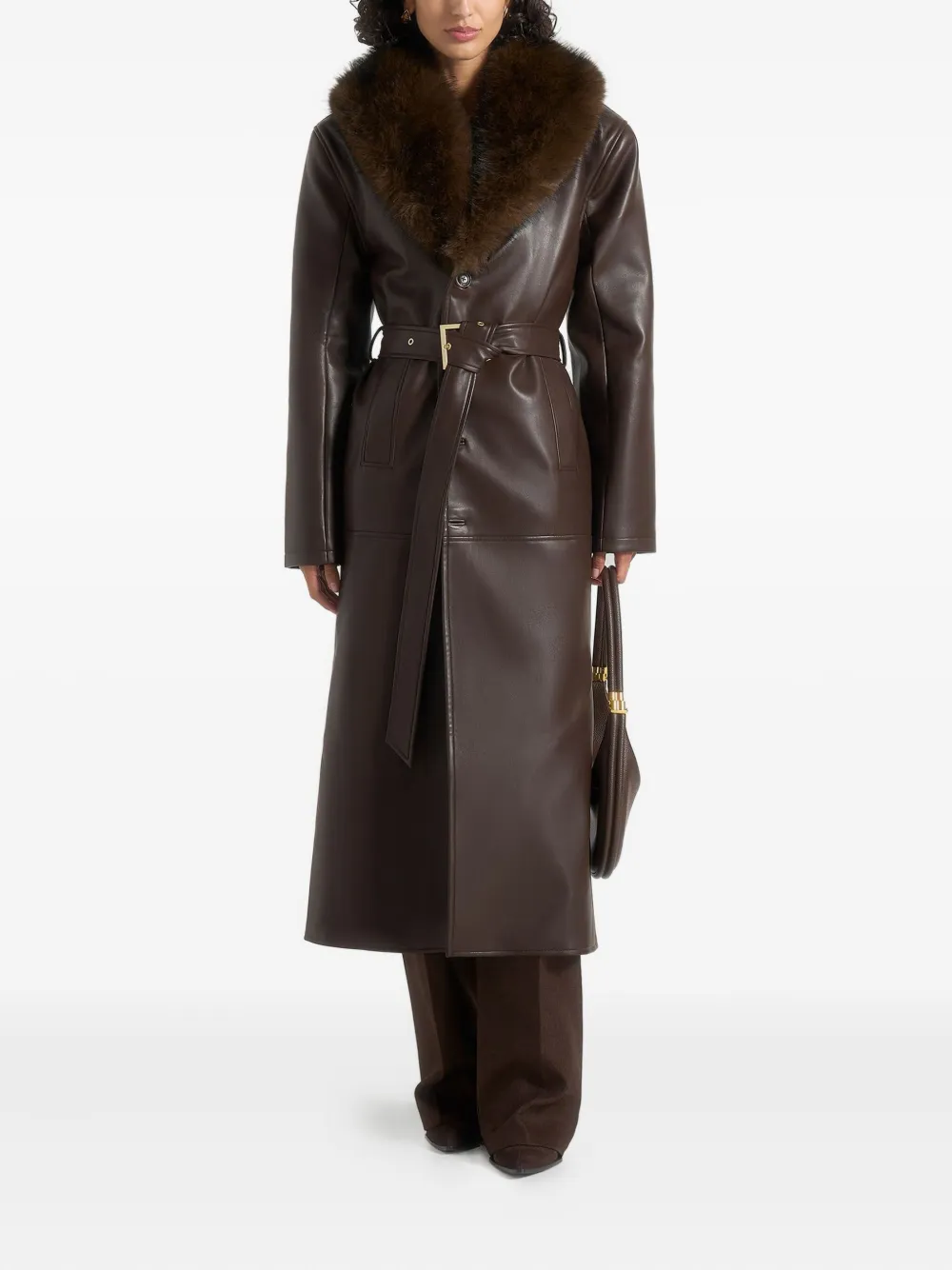 Manière De Voir Cenya Belted Coat In Brown