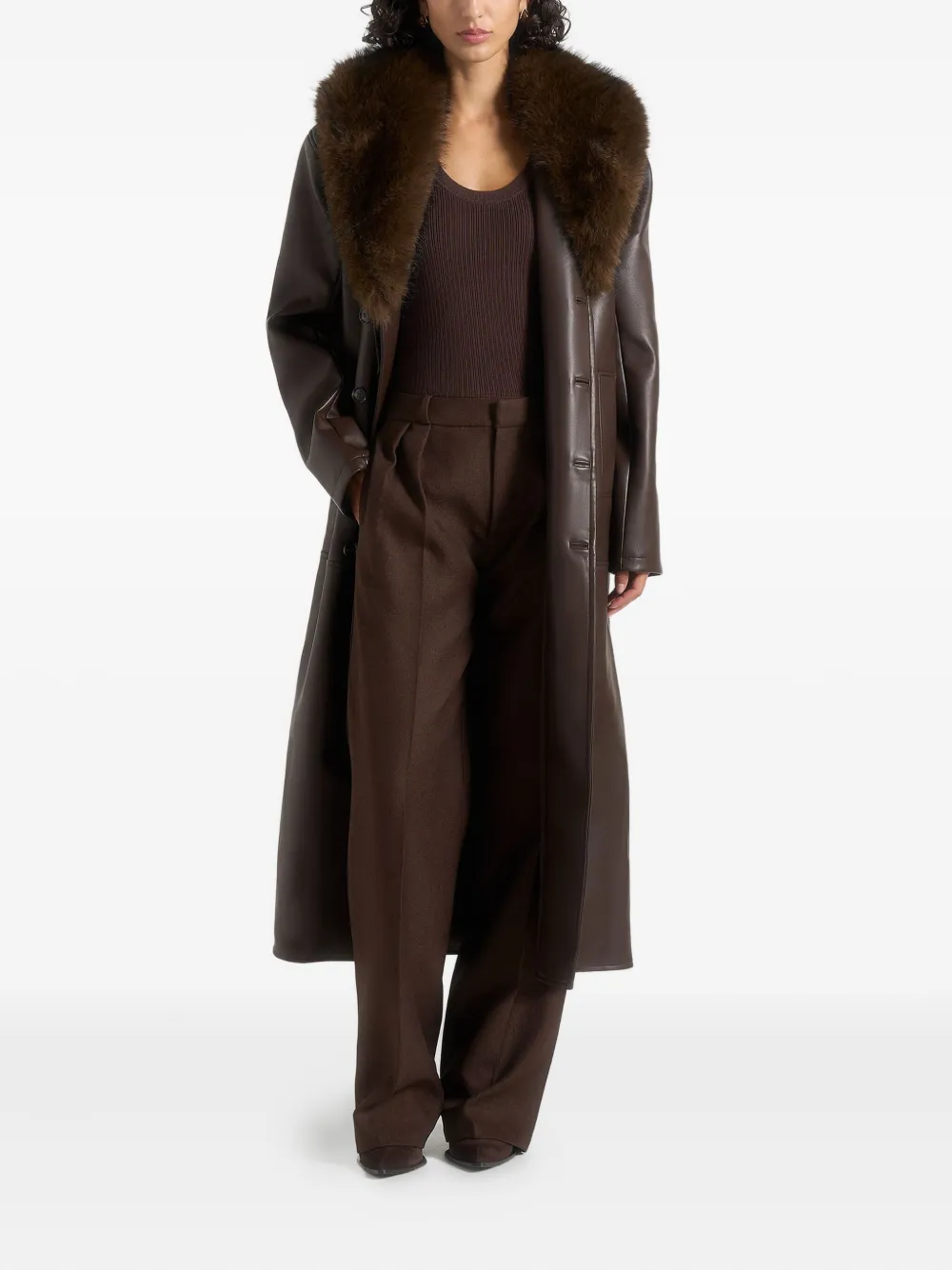 Manière De Voir Cenya Belted Coat In Brown