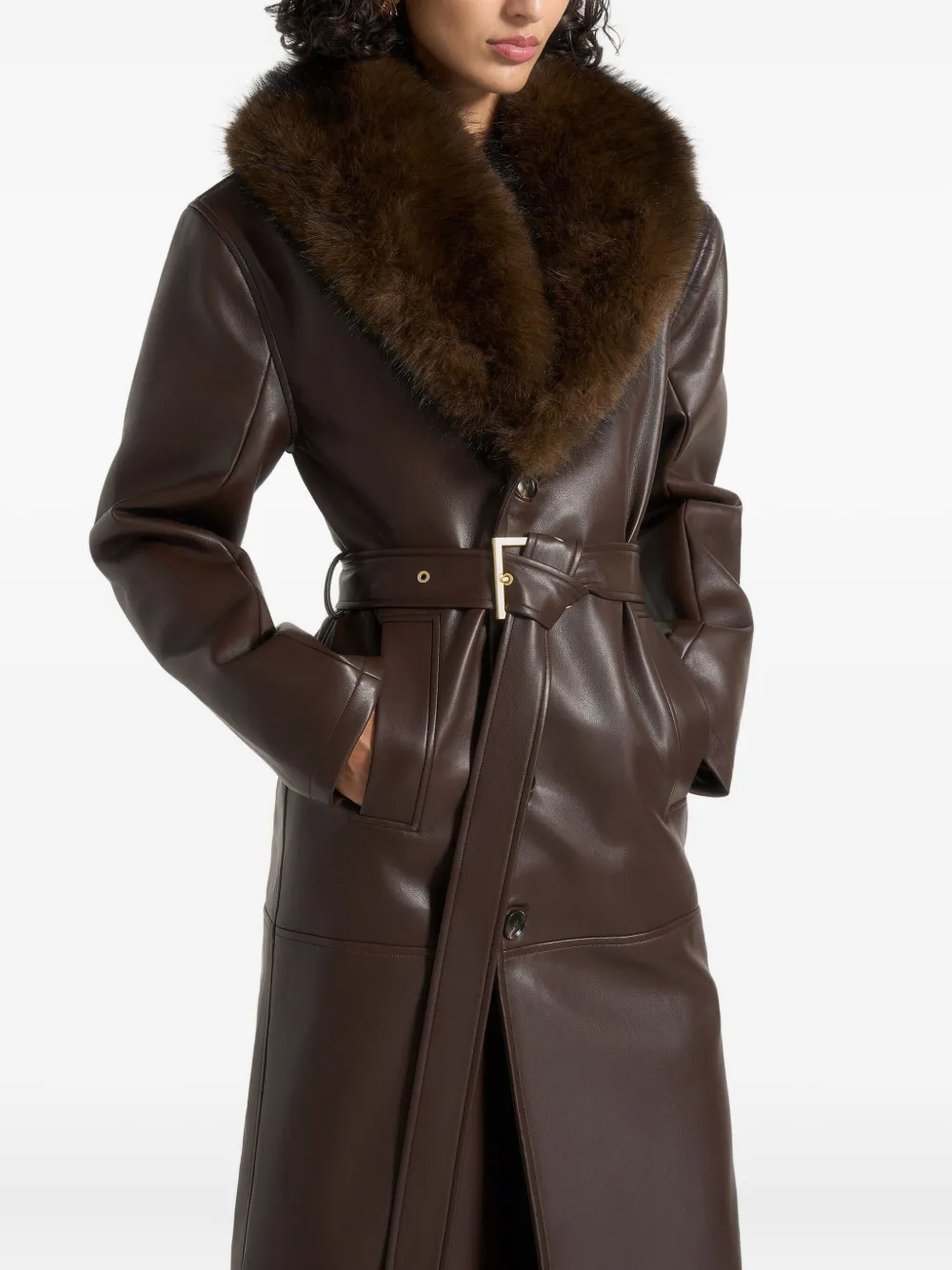 Manière De Voir Cenya Belted Coat In Brown