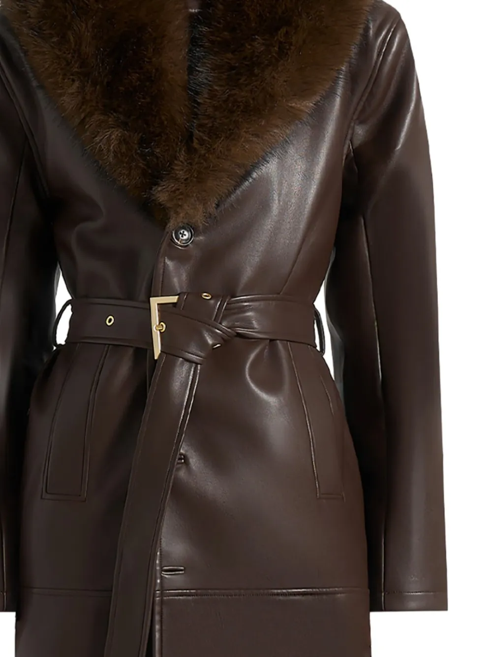 Manière De Voir Cenya belted coat | Faux Fur & Shearling Coats | Image 2
