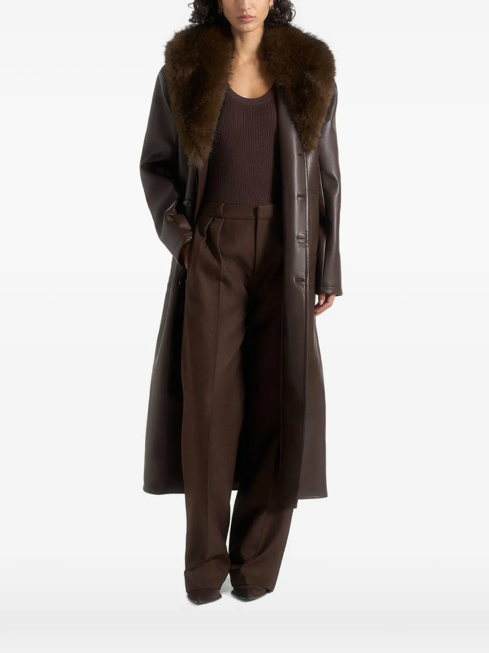 Manière De Voir Cenya belted coat - Marrone