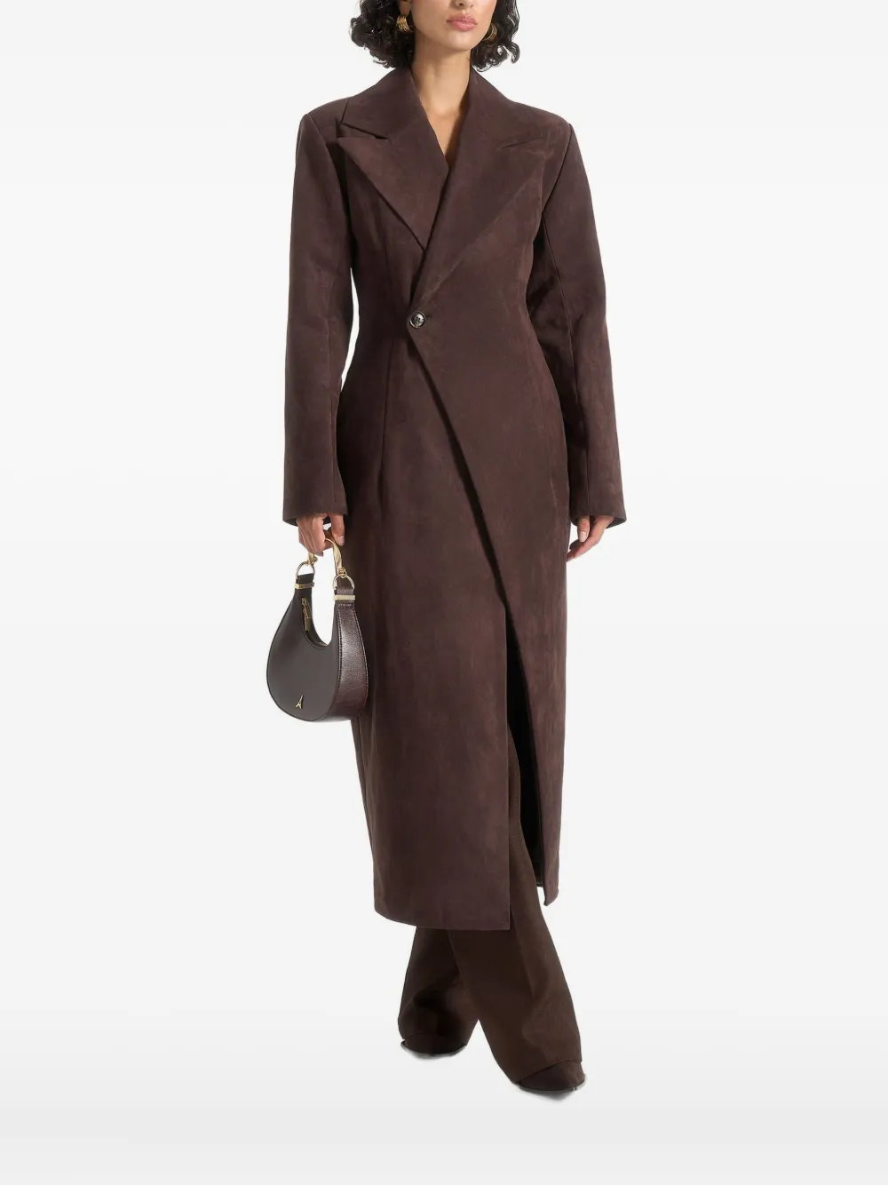 Manière De Voir Asymmetrischer Esma Wickelmantel Aus Wildleder In Brown