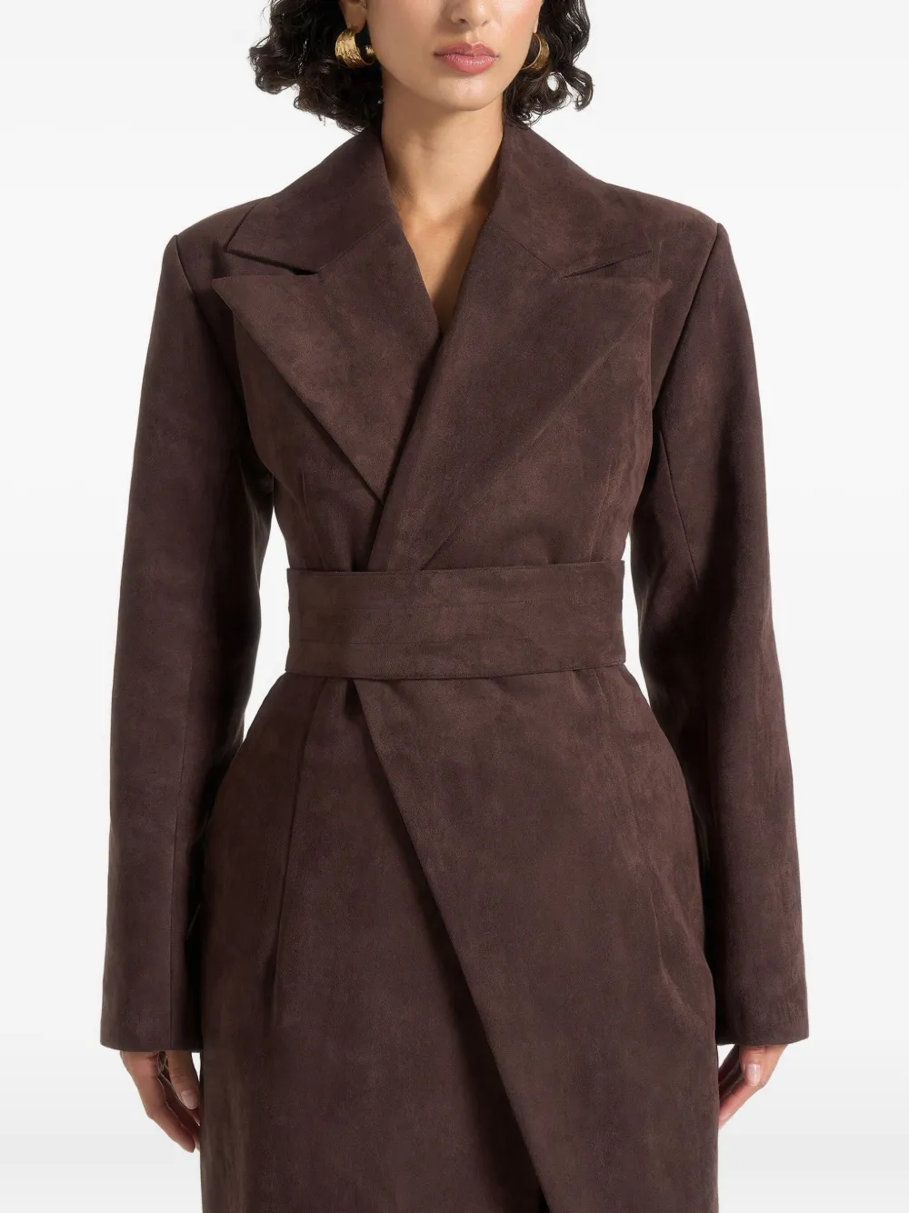 Manière De Voir Asymmetrischer Esma Wickelmantel Aus Wildleder In Brown