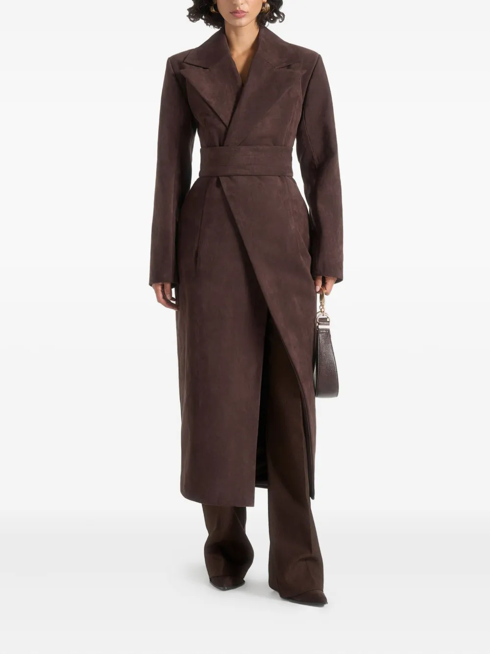 Manière De Voir Asymmetrischer Esma Wickelmantel Aus Wildleder In Brown
