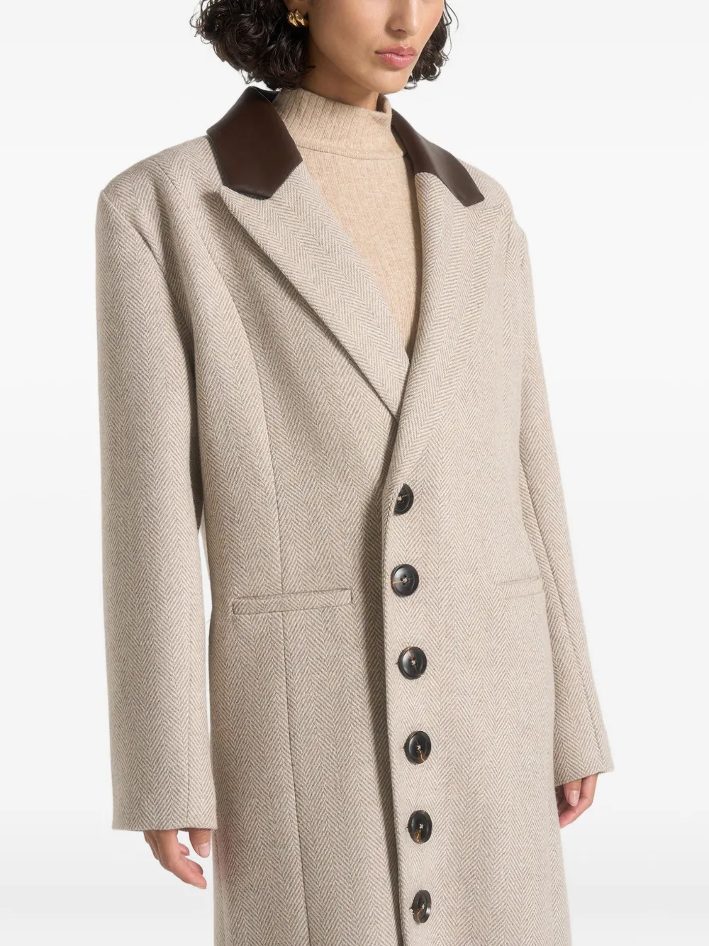 Manière De Voir Anissa oversized jas met ceintuur Beige