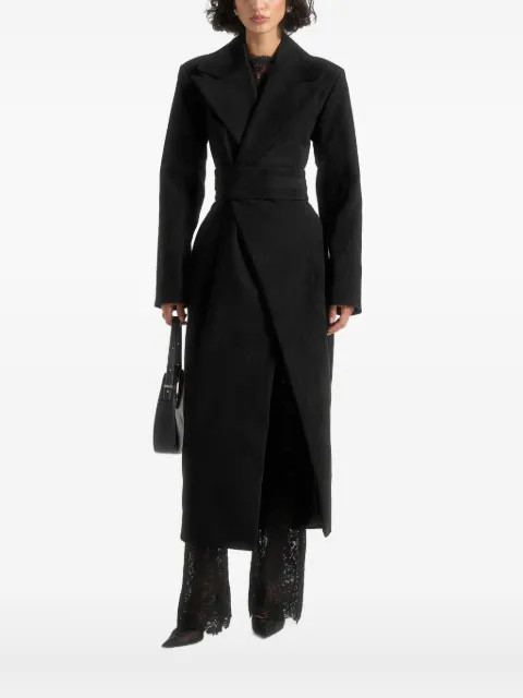 Manière De Voir Esma suede asymmetric coat with cinch belt