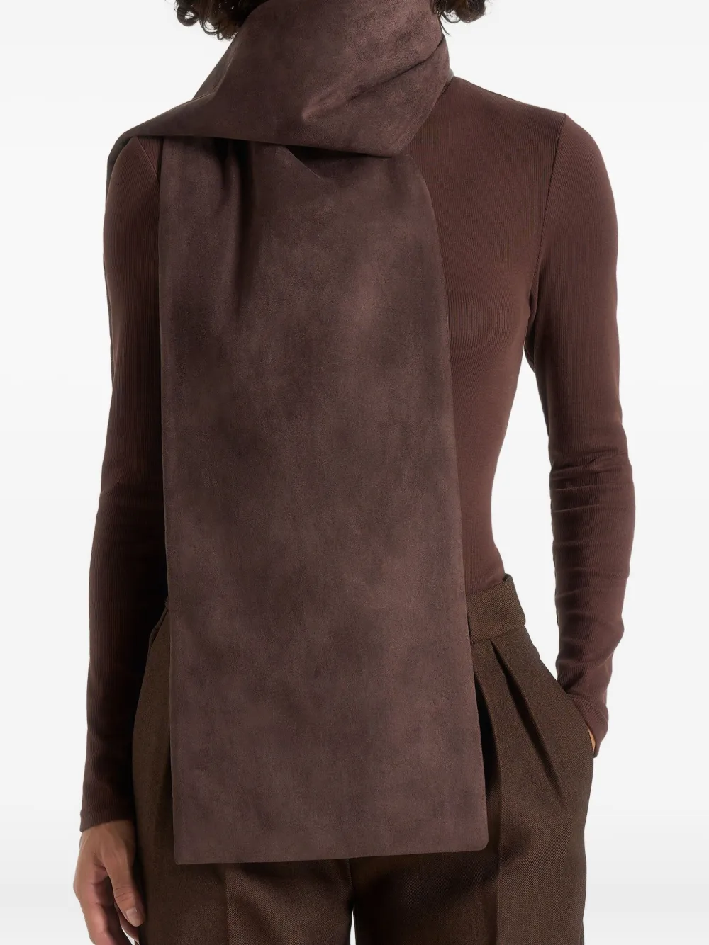 Manière De Voir Melia reversible Eiffel-patch scarf | Brown | Image 1