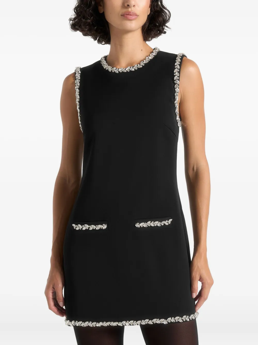 Manière De Voir Cia crystal embellished pocket mini dress | Black | Image 1