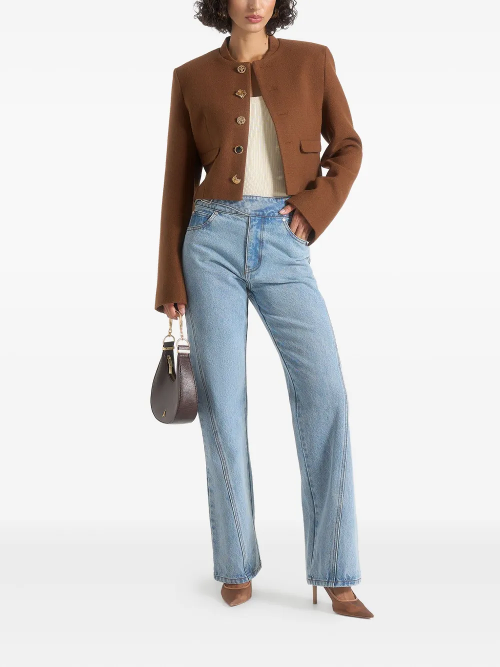 Manière De Voir Evana stand-collar button jacket | Cropped Jackets | Image 2