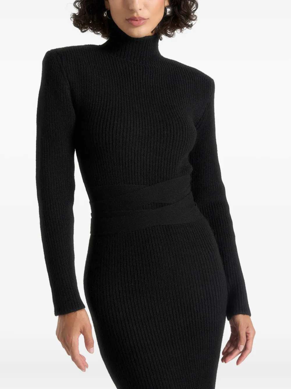 Manière De Voir Hana tie-waist maxi dress | Black | Image 1