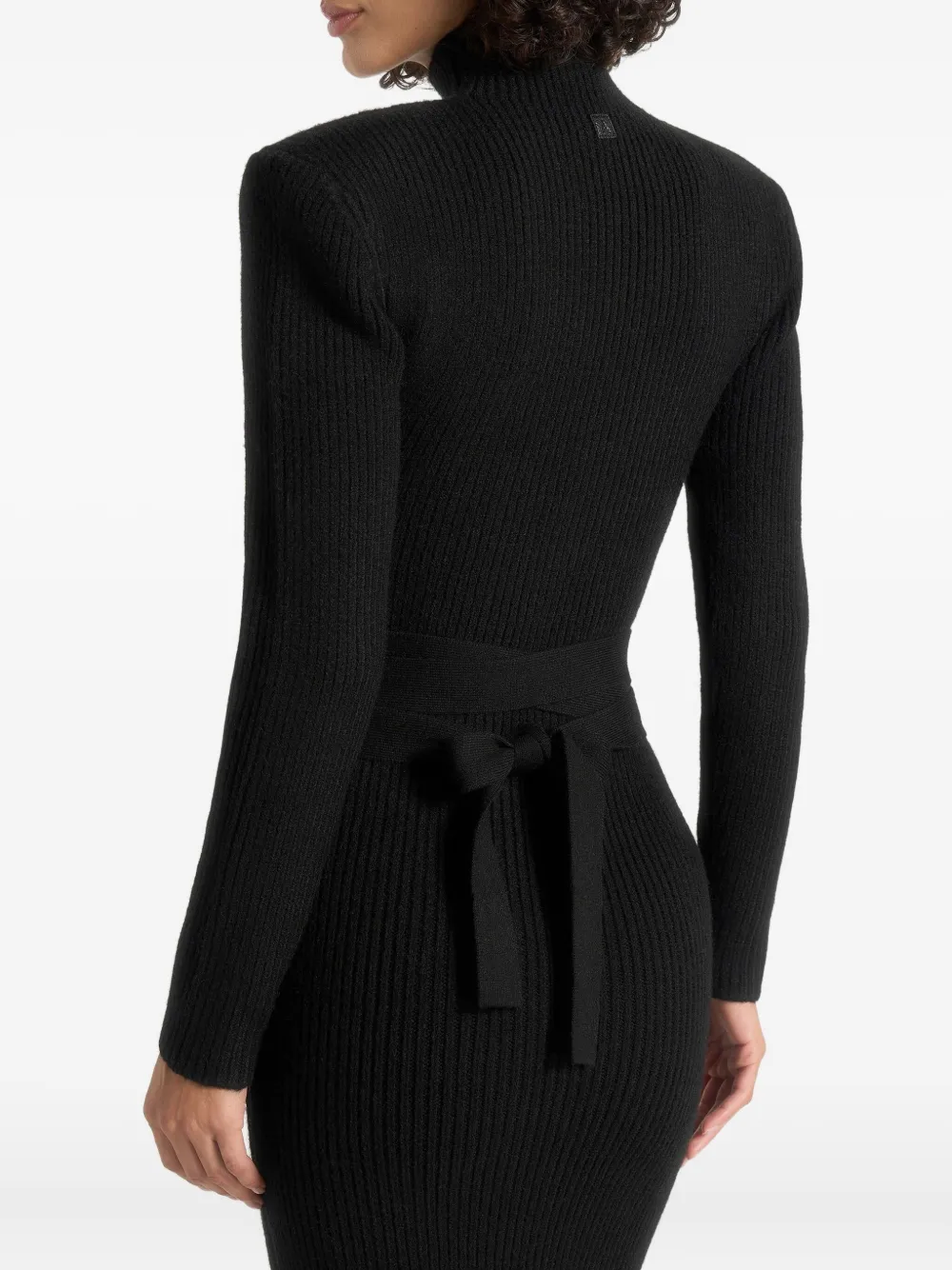 Manière De Voir Hana maxi-jurk met gestrikte taille Zwart