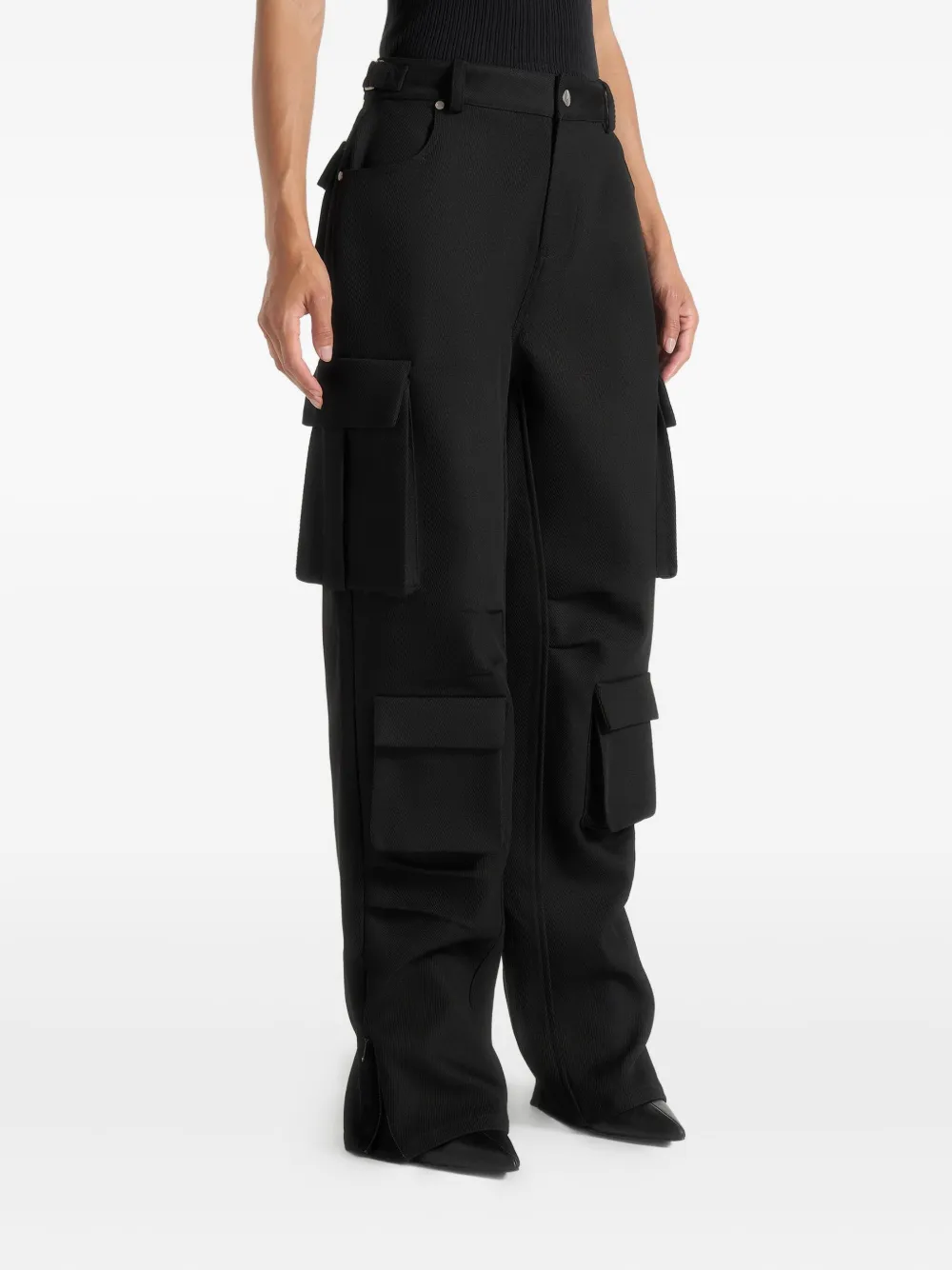 Manière De Voir Emilie Flap-pocket Trousers In Black