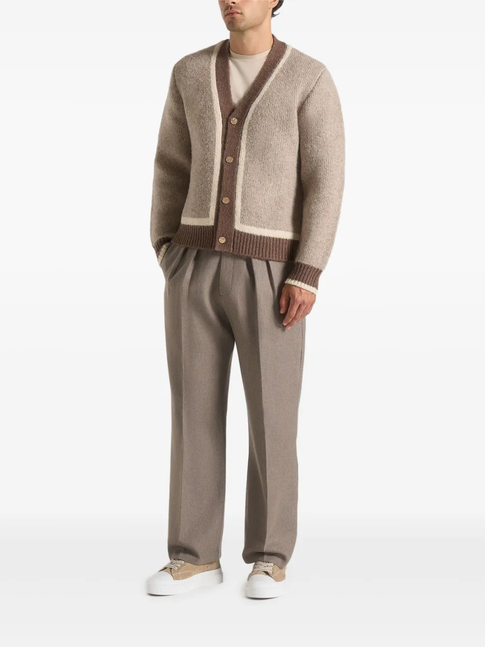 Manière De Voir Elon contrast-panel button cardigan | Cardigans | Image 2