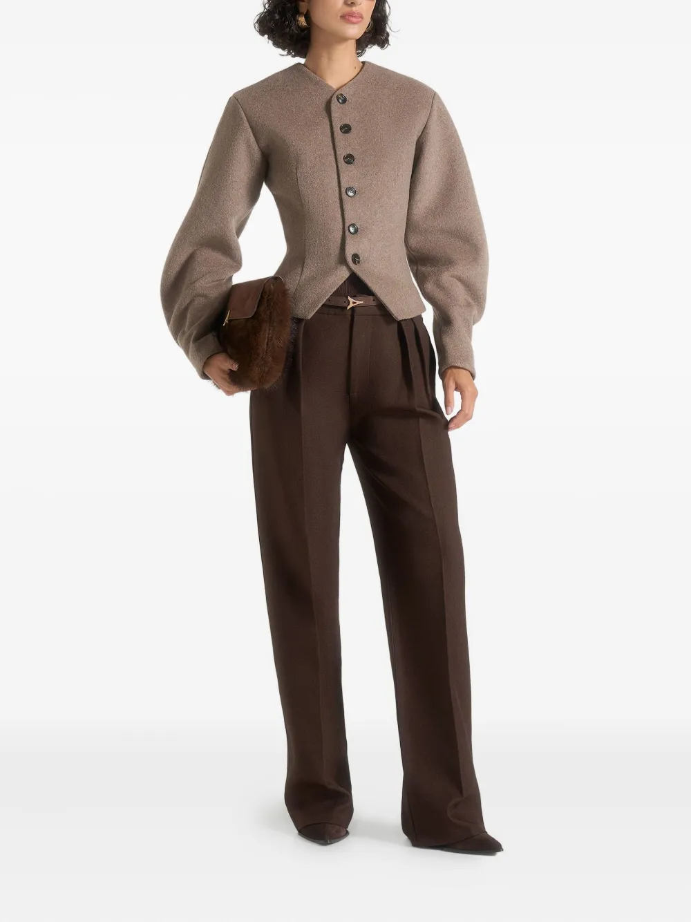 Manière De Voir Aya Jacket In Brown