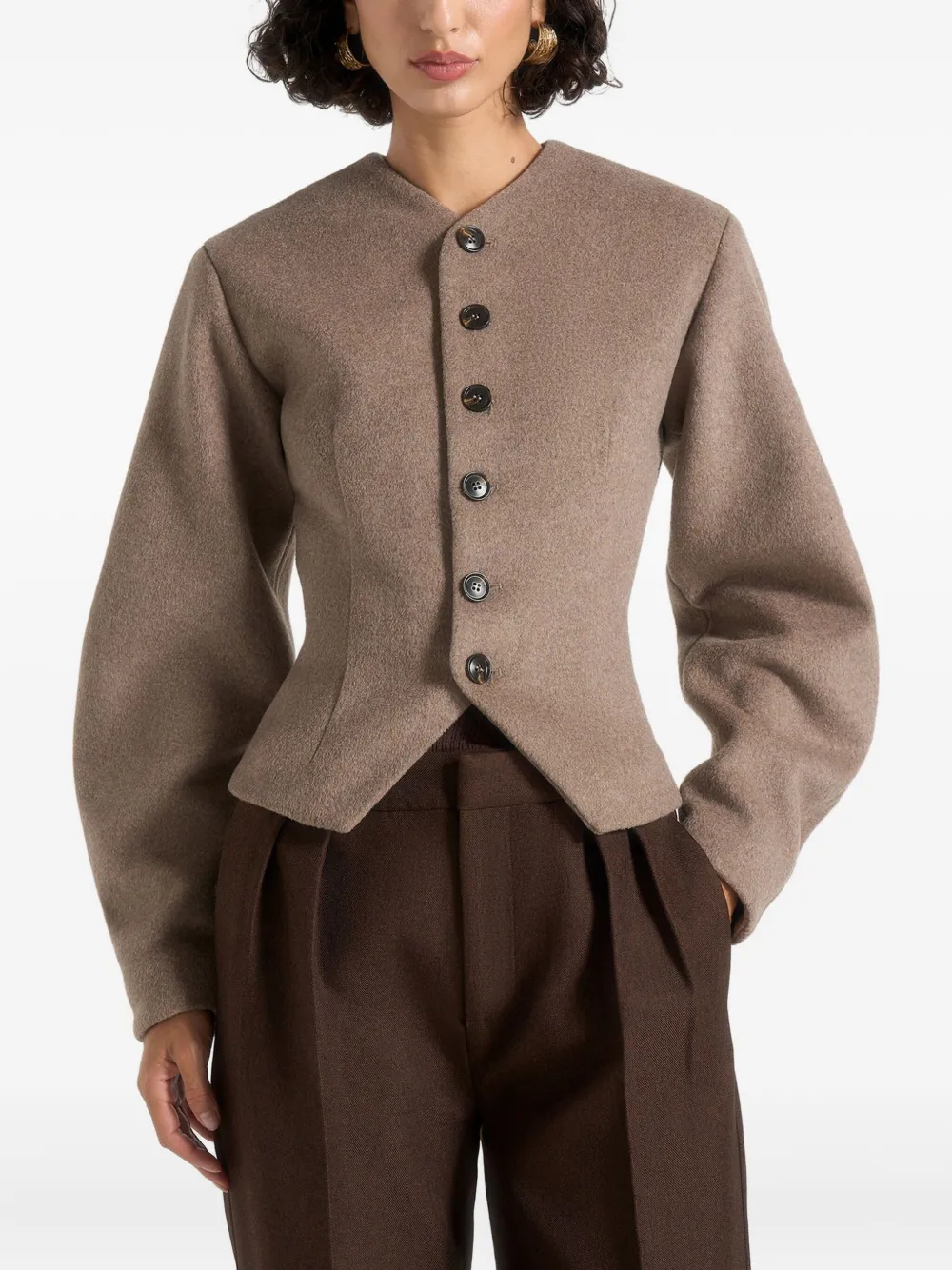 Manière De Voir Aya Jacket In Brown