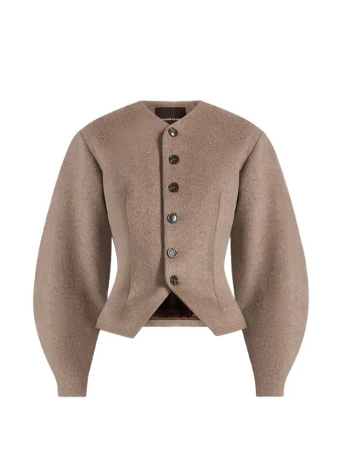Manière De Voir Aya in taupe wool hourglass jacket