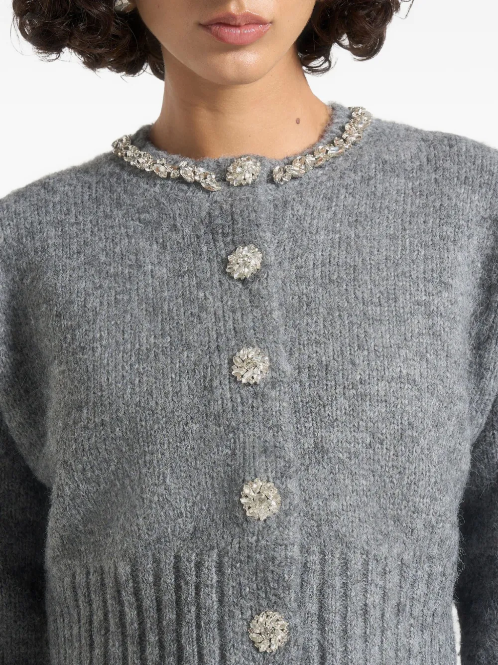 Manière De Voir Caren vest met verfraaide knoop Grijs