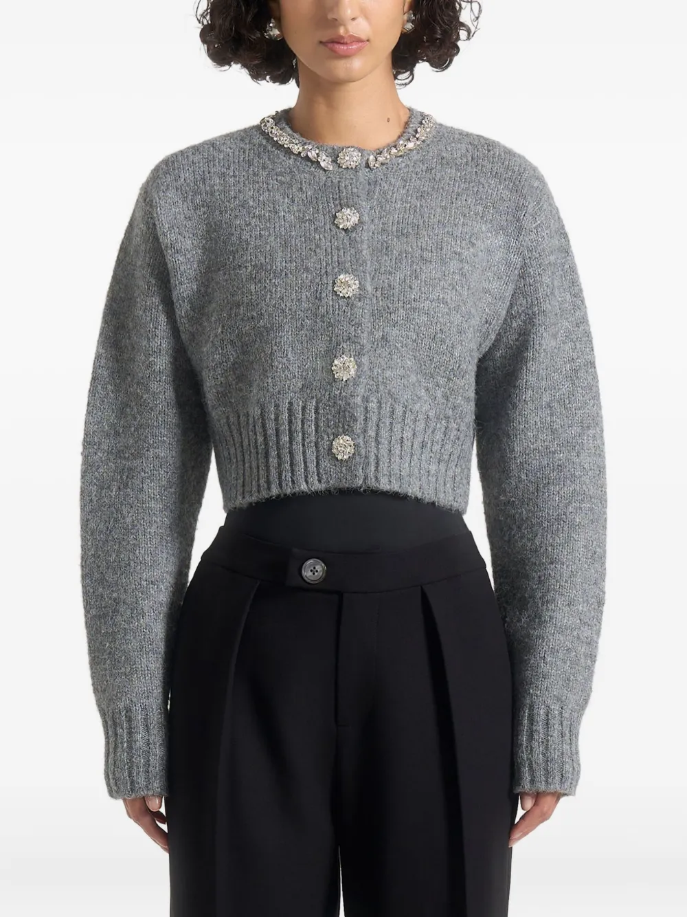 Manière De Voir Caren Cardigan mit verzierten Knöpfen - Grau
